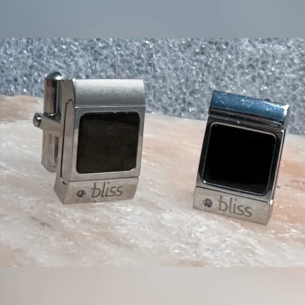 Bliss By Damiani Diamond & Spinel Men Cufflinks Signed Convertible Silver 5507